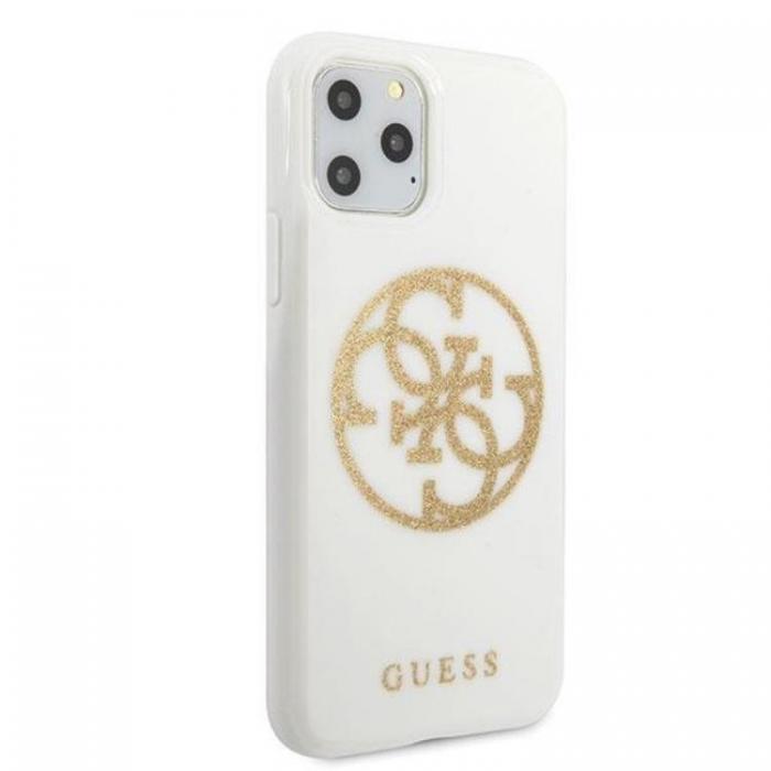 Guess - GuessGlitter 4G Circle LogoSkal iPhone 11 Pro Max - Vit