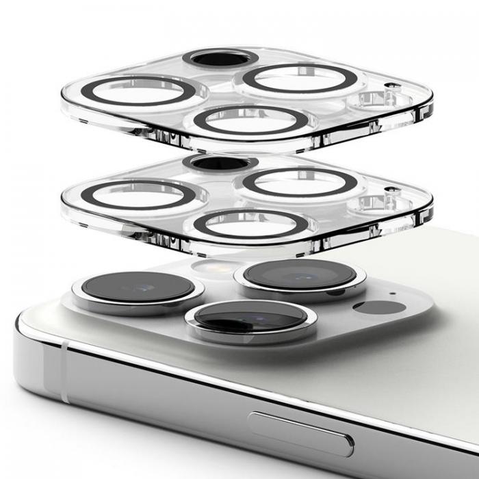 Ringke - [2-Pack] Ringke iPhone 15 Pro Max Kameralinsskydd i Hrdat Glas - Svart