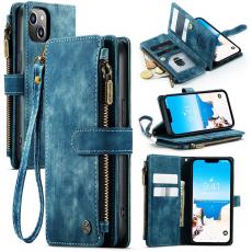 Caseme - CASEME iPhone 15 Plus Plånboksfodral C30 Zipper - Blå