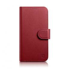 ICARER - iCarer iPhone 14 Pro Plånboksfodral 2in1 Äkta Läder - Röd
