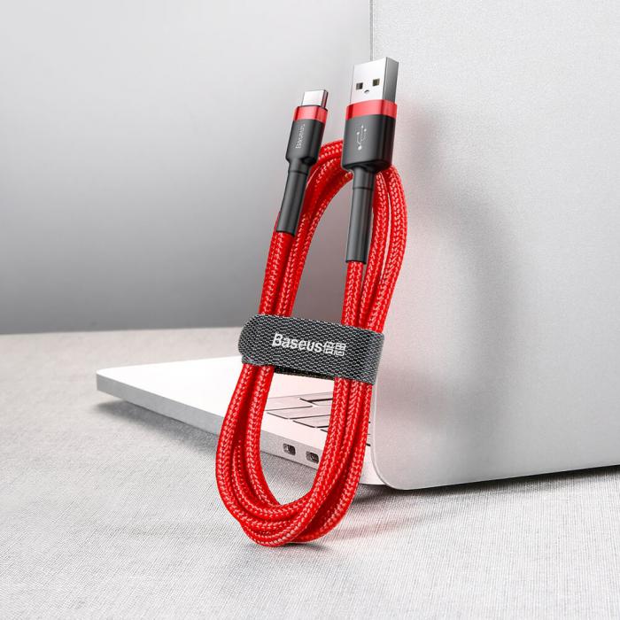 BASEUS - Baseus Cafule USB-C kabel QC 3.0 3A 1M Rd