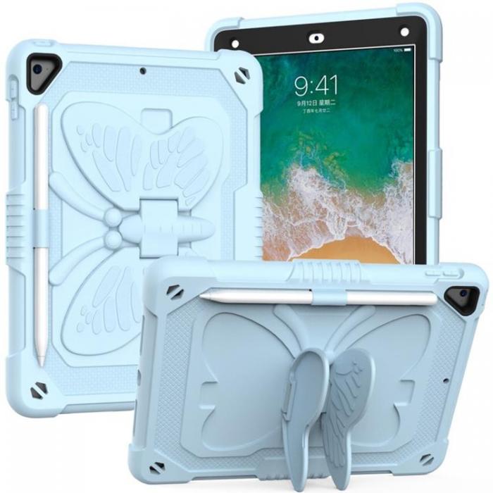 UTGATT1 - iPad 9.7 (2017/2018/Air/Air2) Skal Butterfly Hybrid med Axelrem - Bl