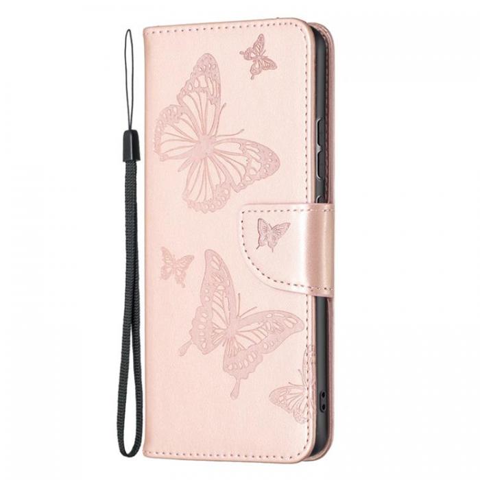 A-One Brand - Butterfly Imprinted Plnboksfodral Xiaomi 12/12X - Rosa Guld