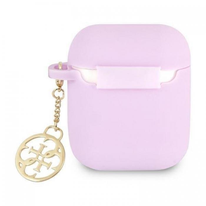 Guess - Guess Silicone Charm Collection Skal Airpods - Lila