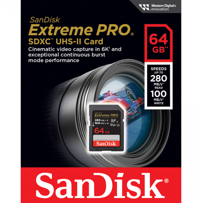 Sandisk - SANDISK Extreme Pro 64GB 280MB/s V60 C10 UHS-II