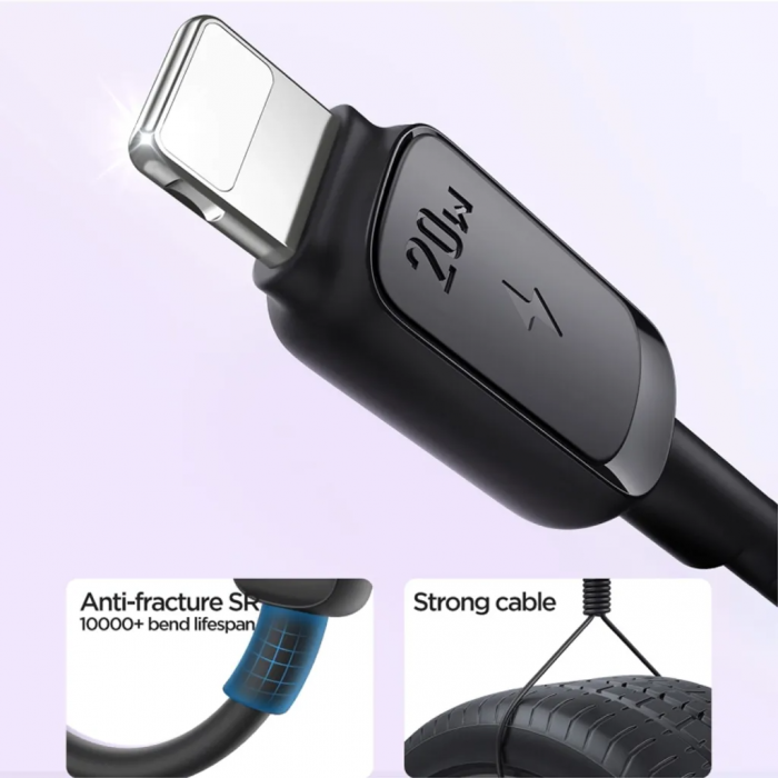 SiGN - SiGN USB-C till Lightning Kablar 2m 20W - Svart