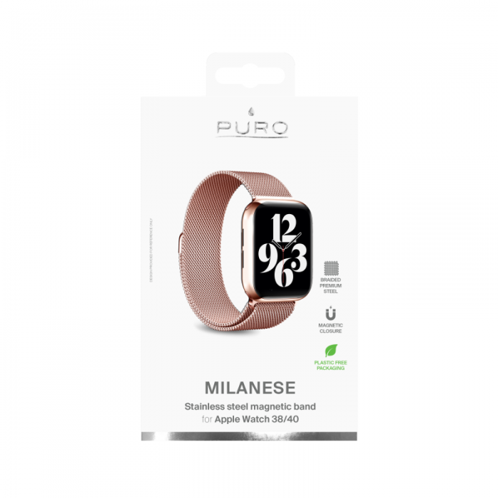 UTGATT1 - Puro MILANESE Armband Apple Watch 38/40 mm - Rose