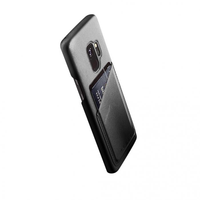 UTGATT5 - Mujjo lderfodral med kortficka till Samsung Galaxy S9 - Svart