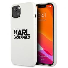 KARL LAGERFELD - Karl Lagerfeld Silicone Stack Logo Skal iPhone 13 Mini - Vit