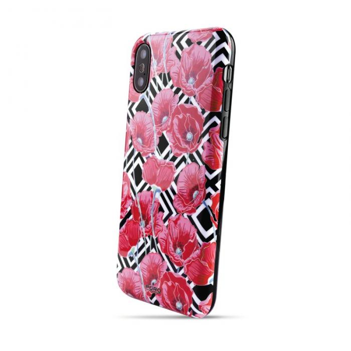 UTGATT5 - Puro Geo Flowers Cover iPhone X/XS - Red Peonies