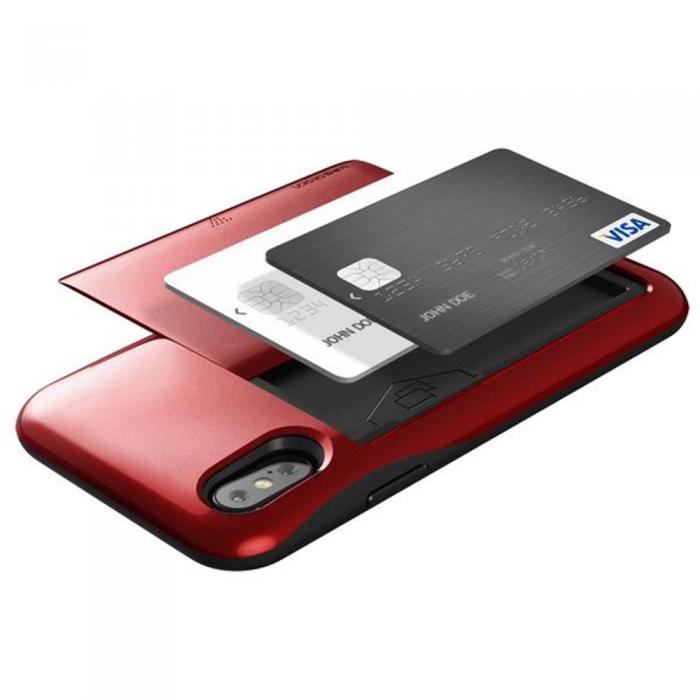 UTGATT5 - Verus Damda Glide Card Slot Skal till Apple iPhone XS / X - Rd
