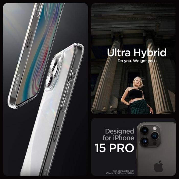 Spigen - Spigen iPhone 15 Pro Mobilskal Ultra Hybrid - Frost Clear