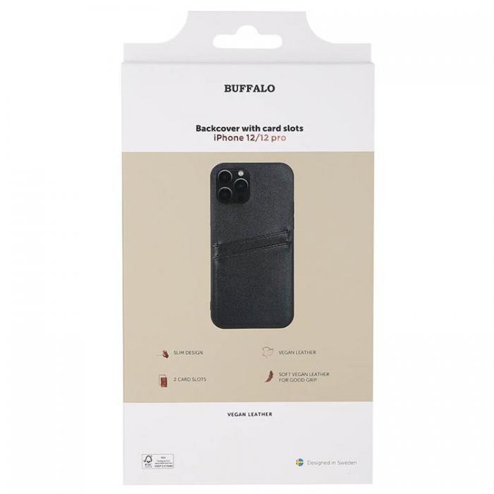 BUFFALO - Buffalo iPhone 12/12 Pro Skal Korthllare - Svart