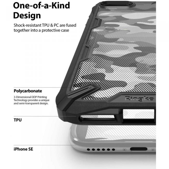 UTGATT5 - RINGKE Fusion X mobilskal till iPhone 7/8/SE 2020 Camo Black