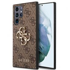 Guess - Guess 4G Big Metal Logo Skal Galaxy S22 Ultra - Brun