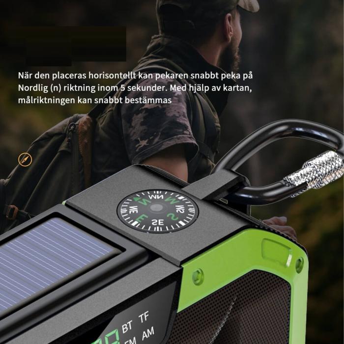 UTGATT5 - BooM - Vev-radio 5000mAH Powerbank Bluetooth Hgtalare Lampa - Camouflage Grn