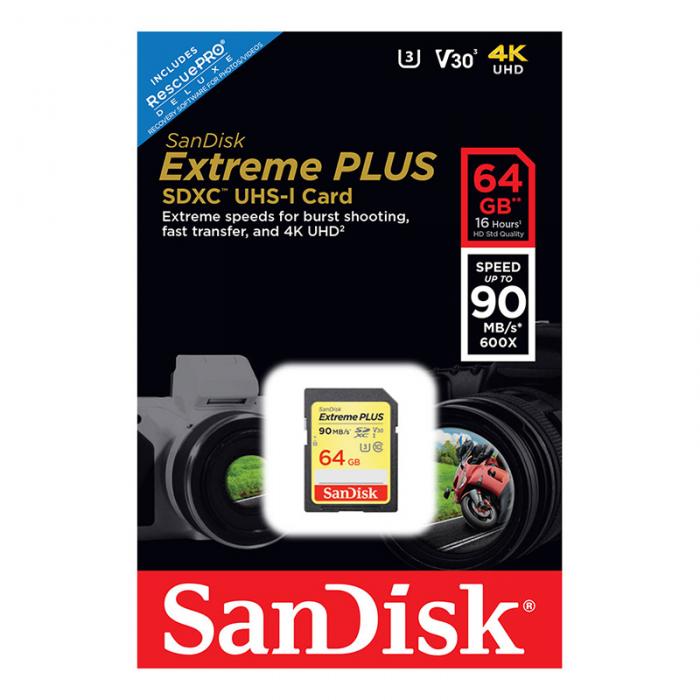 UTGATT5 - Sandisk Extreme Plus Sdxc Uhs-I Card 64Gb V30