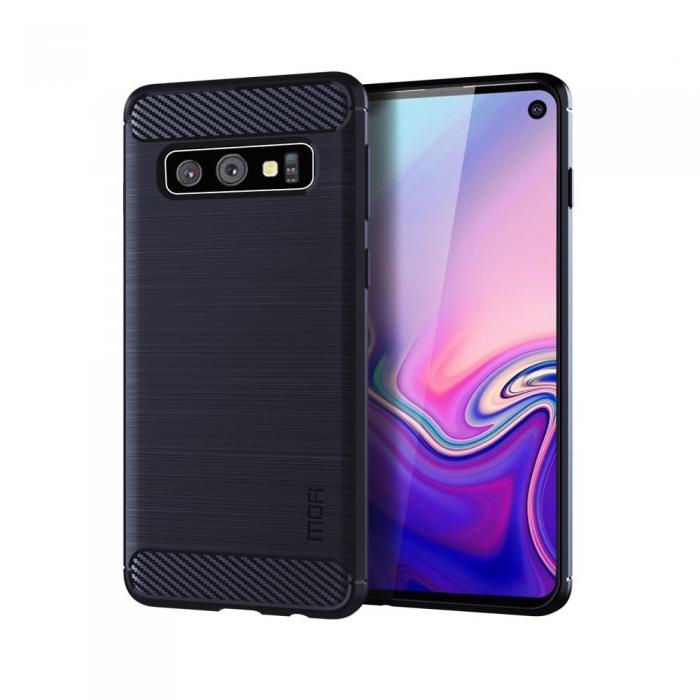 A-One Brand - Carbon Brushed Mobilskal till Samsung Galaxy S10 - Bl