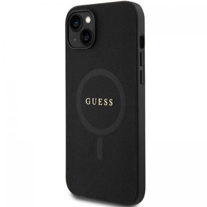 Guess - Guess iPhone 15 Plus Mobilskal Magsafe Saffiano - Svart