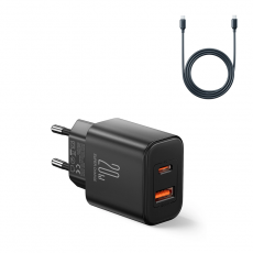 Joyroom - Joyroom Väggladdare 20W PD+QC med USB-C Kabel - Svart