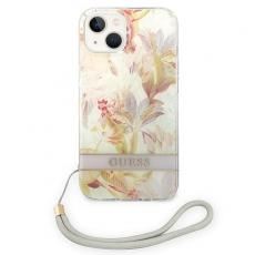 Guess - GUESS iPhone 14 Plus Skal Flower Strap - Lila