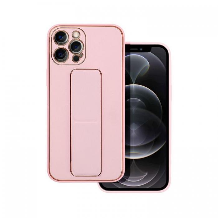 Forcell - Forcell iPhone 11 Pro Skal Kickstand Lder - Rosa