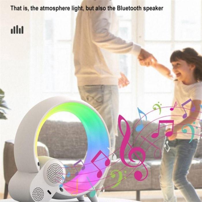 A-One Brand - RGBW Atmosphere Bluetooth Hgtalare Digital Vckarklocka - Vit