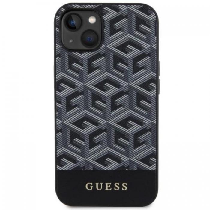 Guess - Guess iPhone 14 Mobilskal MagSafe GCube Stripes - Svart