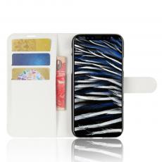 A-One Brand - Litchi Plånboksfodral till iPhone XS / X - Vit