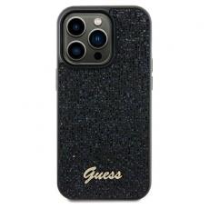 Guess - iPhone 12/12 Pro Skal Disco Script Metallisk Svart