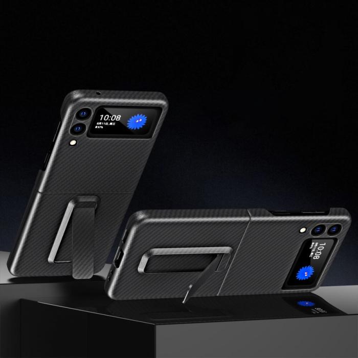 A-One Brand - Carbon Kickstand Mobilskal Samsung Galaxy Z flip 3 - Svart
