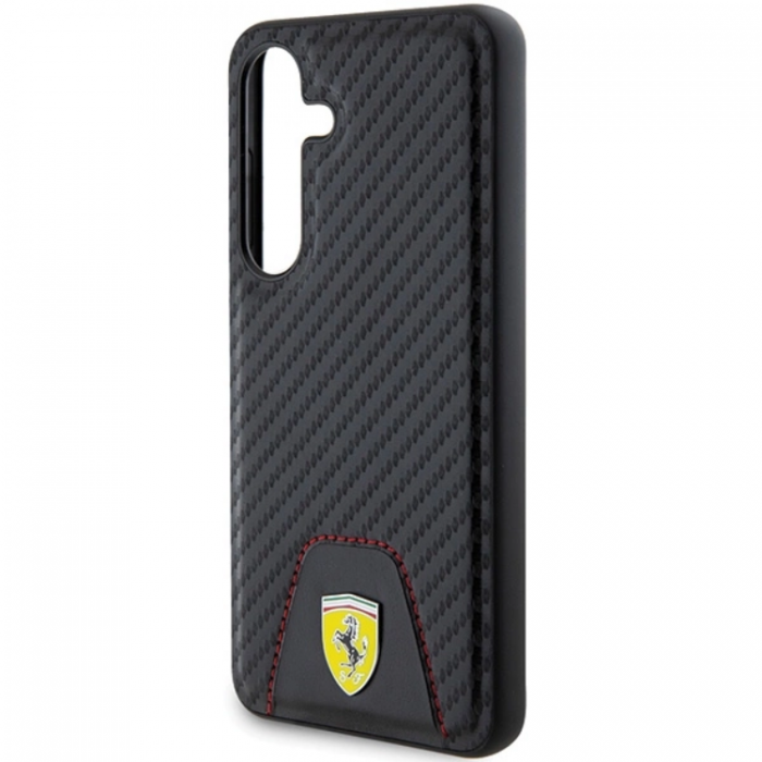 Ferrari - Ferrari Galaxy S24 Plus Mobilskal Carbon Stitched Bottom - Svart