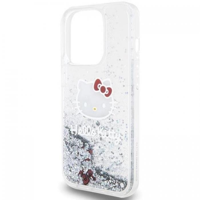 Hello Kitty - Hello Kitty iPhone 14 Pro Max Mobilskal Liquid Glitter Charms Kitty Head