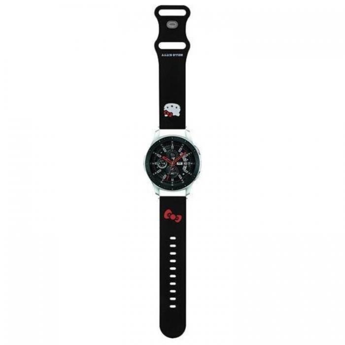 Hello Kitty - Hello Kitty Galaxy Watch (20mm) Armband Kitty Head Silikon - Svart