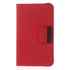 A-One Brand - Denim Rotating Plånboksfodral till Samsung Galaxy Tab 4 7.0 (Röd)