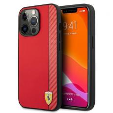 Ferrari - Ferrari Skal iPhone 13 Pro Max On Track Carbon Stripe - Röd