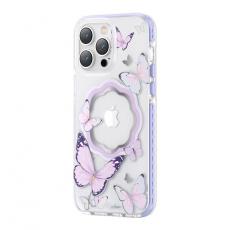 Kingxbar - Kingxbar iPhone 14 Plus Skal Magsafe Butterfly - Lila