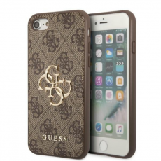 Guess - Guess iPhone 7/8/SE (2020/2022) Skal 4G Big Metal Logo - Brun