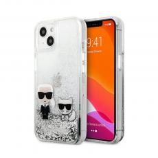 KARL LAGERFELD - Karl Lagerfeld iPhone 13 Pro Max Skal - Flytande Glitter, Silver