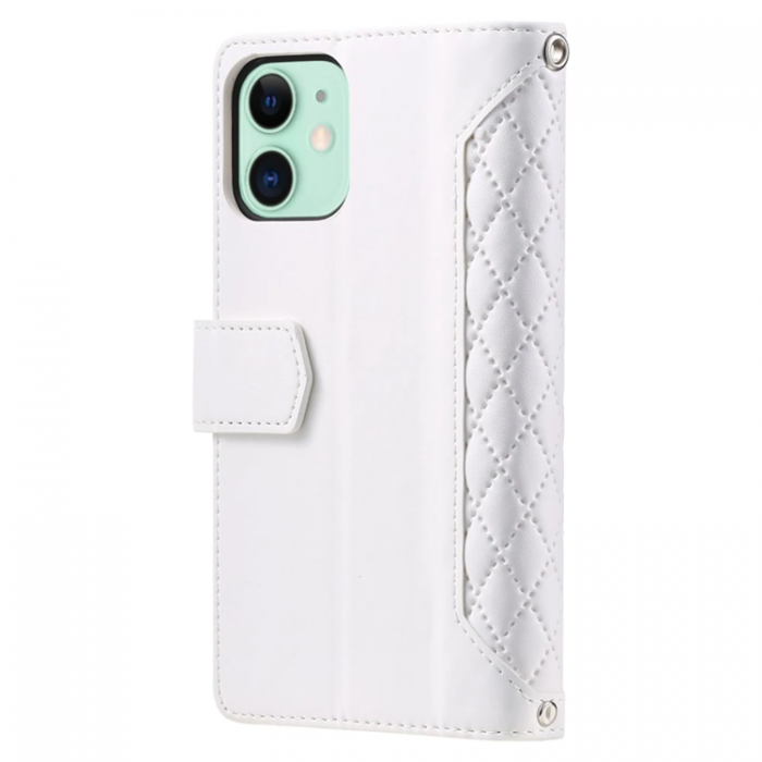 A-One Brand - iPhone 11 Plnboksfodral Quilted - Vit