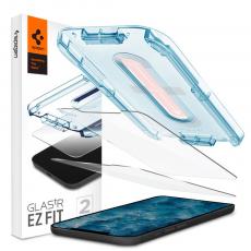Spigen - SPIGEN Ez Fit 2-Pack Härdat Glas Skärmskydd.Tr iPhone 12 Pro Max - Svart