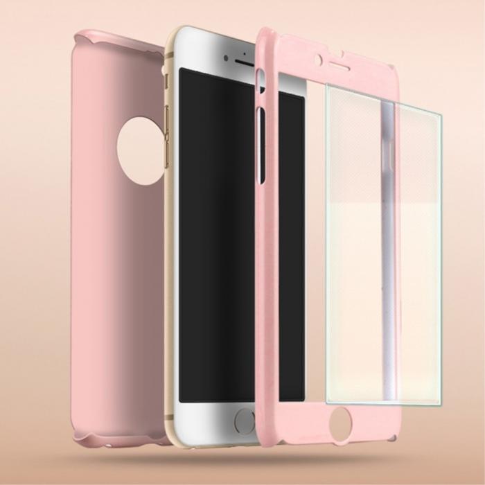 UTGATT5 - iPaky heltckande skal och Tempered Glass till iPhone 6 (S) Plus - Vit