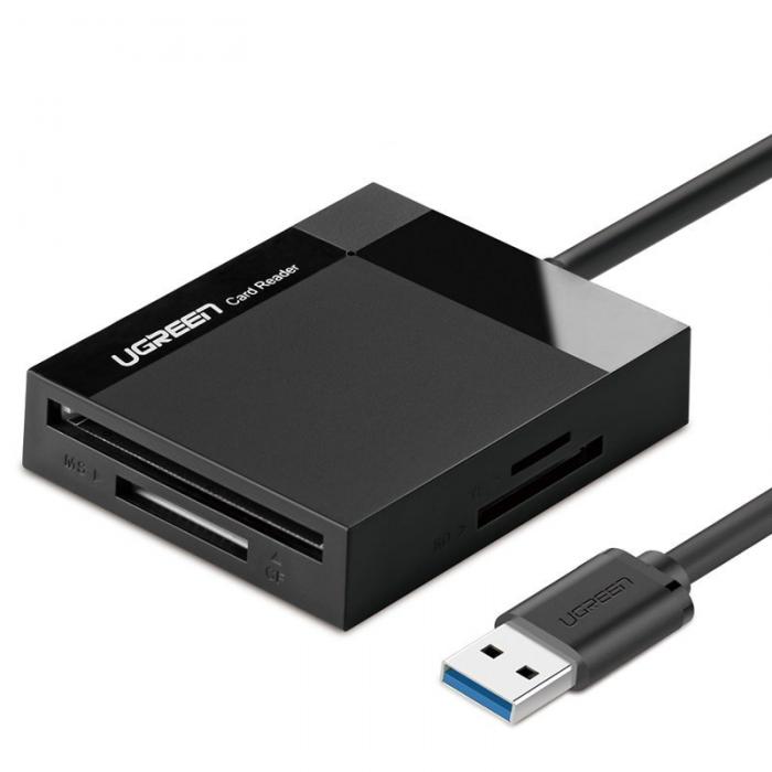 Ugreen - UGreen USB 3.0 SD / micro SD / CF / MS kortlsare Svart