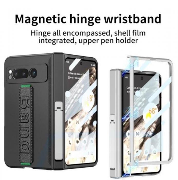 GKK - GKK Google Pixel Fold Mobilskal Wristband Kickstand - Silver