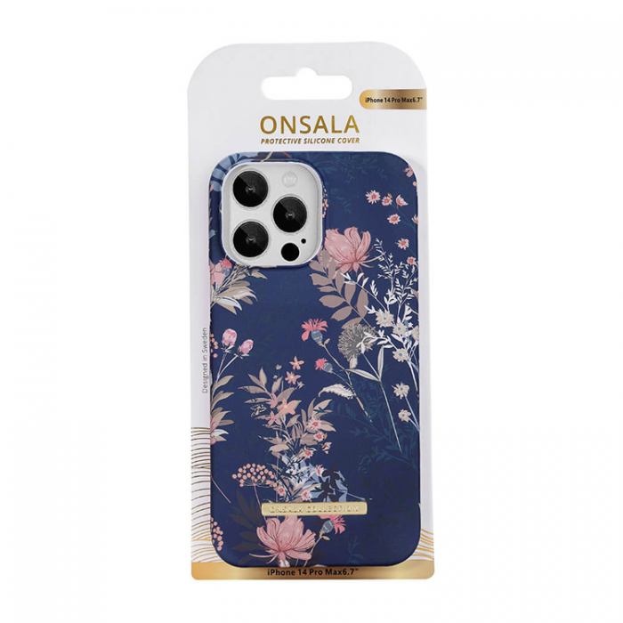 Onsala - ONSALA iPhone 14 Pro Max Skal Dark Flower - Bl