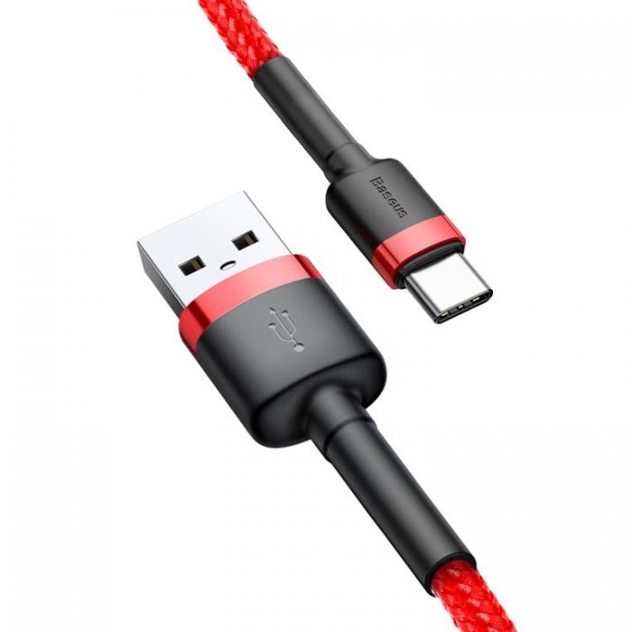 BASEUS - Baseus Cafule USB-A till USB-C 3A Kabel 0.5M - Rd