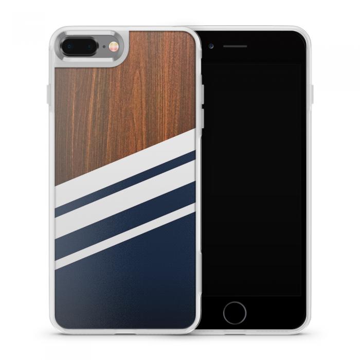 UTGATT5 - Fashion mobilskal till Apple iPhone 8 Plus - Wooden Navy B