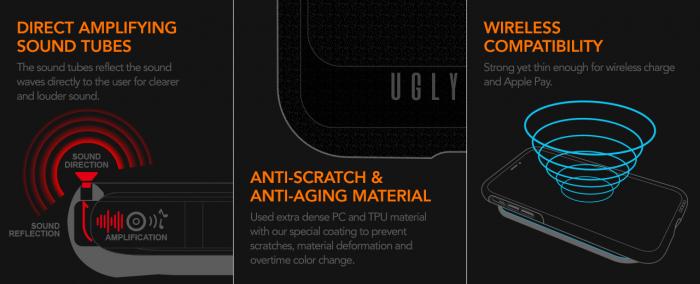 Ugly Rubber - iPhone 13-fodral Transparent Svart Slitstarkt Stilrent