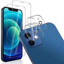 A-One Brand - [4-PACK] 2 Linsskydd Härdat Glas & 2 Härdat glas iPhone 12 Mini