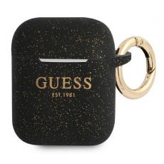 Guess - Guess Silicone Glitter Skal AirPods - Svart